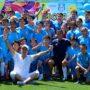 Международный День защиты детей: в команде с мастерами футбола играли жамбылские мальчишки и девчонки
