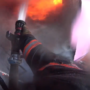 Пожар на рынке Аксай от первого лица заснял на видео пожарный из Тараза