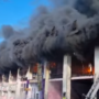 Электротравму при пожаре на рынке «Аксай» в Таразе получил 25-летний парень